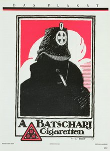 Anúncio de A. Batschari Cigarettes, de &39;Das Plakat&39;, uma colecção de poster art alemã, 1915